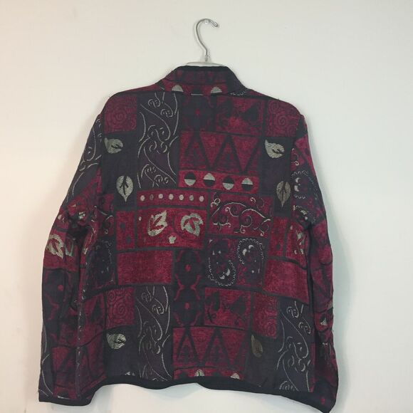 (JL) Y2K Mary McFadden Collection Womens Jacket Size L Tapestry Zip Up Fairycore - Picture 4 of 7